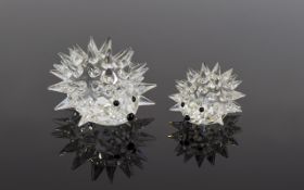 Swarovski Silver Crystal Animal Figures ( 2 ) In Total. Comprises 1/ CRYSTAL MEDIUM HEDGEHOG OVAL