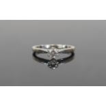 18ct White Gold Set Single Stone Diamond Ring Fully hallmarked, diamond of good colour and