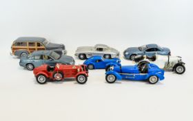 Collection Of Diecast Models Comprising Burago 1934 Alfa Romeo 2300 Monza, 1934 Bugatti, Mercedes