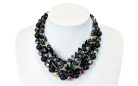 A Collection Of Vintage Necklaces Three in total, the first an unusual 1950's collar style with
