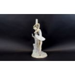 Lladro Ballerina Design Figural Lamp Base Attractive lamp base featuring female ballerina posing