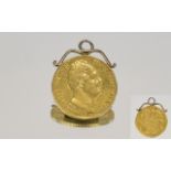 William IV - Mounted 22ct Gold Full Sovereign. Date 1832, Fine Condition with Mount - Please See
