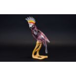 Swarovski Cut Crystal Figure 'Paradise Birds' Collection Cockatoo Red. Made from Kakadu crystal sits