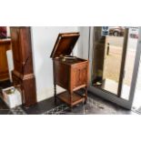 Antique Gramophone By Academy Traditional gramophone in wood cabinet with barley twist legs, central