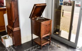 Antique Gramophone By Academy Traditional gramophone in wood cabinet with barley twist legs, central