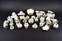A Collection of Crested Ware Items ( 32 ) Items In Total. Comprises Foley China, W.H.Goss, Arcadian,