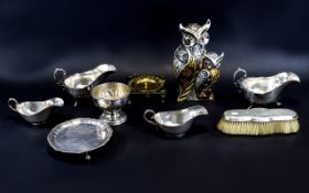 A Collection Of Metal And Silver Plated Items Nine items in total to include four decorative
