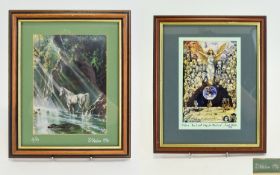 David Weston 1935 - 2011 Artist Pencil Signed Ltd and Numbered Photographic Colour Prints ( 2 ) In