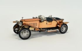 Franklin Mint Hand Finished Die-Cast Scale Model 1.24 1921 Rolls Royce, Silver Ghost, Specially