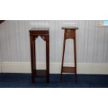 Edwardian Mahogany Plant Stand, Circular Top, raised On Square Inlaid Legs With Cross Stretcher,