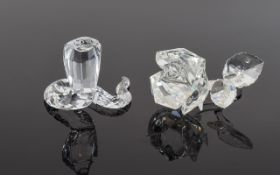 Swarovski Crystal Animal Figures ( 2 ) In Total. Comprises 1/ Crystal Rose 7478 000 001. 2/