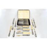 Boxed Set Of Silver Handled Butter Knives Together With A Collection Of Flatware