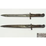 Anglo Indian WWI Bayonet With Steel Scabbard (please see photo for marks on hilt and blade). 15.5