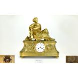 Napoleon III Gilt Bronze Figural Striking Mantel Clock. c.1850 - 1860. With Raingo Freres