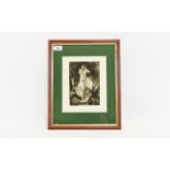 Percy Lancaster, Framed Etching, Depicting A Female Nude. 7½ x 5 Inches