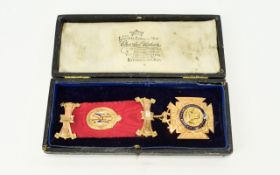 Edwardian Period Masonic Medal of Royal Order of Antediluvian and Buffaloes Lodge - 9ct Gold and