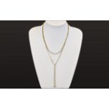 9 Carat Gold Chains (2) in total. Fully hallmarked to both chains. 22 inches long - one chain is