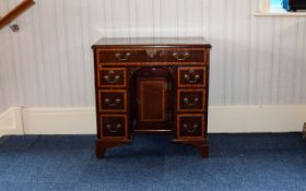 George III Mahogany Kneehole Desk, Single Long Drawer Over Two Banks Of Three Short Drawers, Between