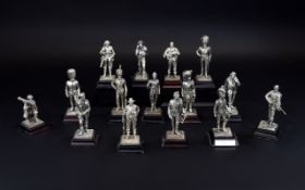 Royal Hampshire Art Foundry - A Good Collection of Quality 1970's Silvered Pewter British Soldier