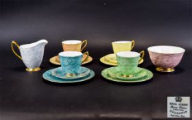 Royal Albert 'Gossamer' Porcelain comprising 4 coffee cups, saucers and side plates, milk jug and