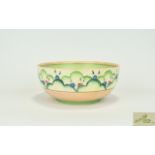 Clarice Cliff Hand Painted Footed Bowl 'Cloud Flower' Design Nemesia 1937 circ 1937 3.75 inches high