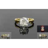 Ladies Impressive 18ct Gold Set Single Stone Diamond Ring. The Round Brilliant Cut Diamond of Nice