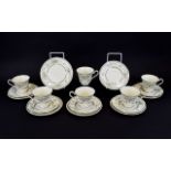 Royal Doulton 'Adrienne' Part Teaset H5081 Comprises 6 cups and saucers and 6 side plates.