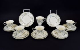 Royal Doulton 'Adrienne' Part Teaset H5081 Comprises 6 cups and saucers and 6 side plates.