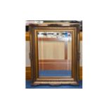 Reproduction Bevelled Glass Mirror Large mirror in aged frame with scroll moulding detail,