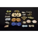 A Varied Collection Of Vintage Dress Clips And Decorative Buckles Twenty items in total to