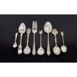 Mixed Lot Of Silver And Plated Souvenir/Tea Spoons And 1 Fork