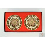 Royal Crown Derby Pair of Old Imari Pattern Pin Dishes. Pattern No 1128, Date 1979, with Original