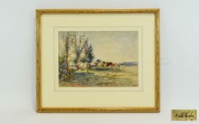 William Mark Fisher RA (1841-1923) Cattle by a Group of Trees Watercolour 9 by 13 inches signed.