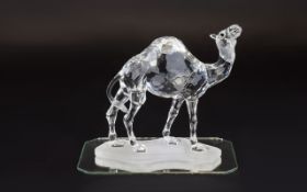 Swarovski Silver Crystal Figure African Wildlife Collection 'Camel' Designer Heinz Tabertshofer,
