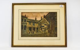 A McArthur Framed Watercolour, Street Scene Of An Inn, Signed And Dated 1873. 10 x 16 Inches