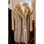 Golden Blonde Mink Coat Three quarter vintage coat in plush blonde mink with side seam pockets and