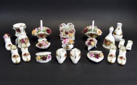 Royal Albert 'Old Country Roses' Dressing Table Items (21) approx. To include bells, boots, flower