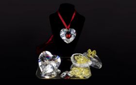 Swarovski Crystal Heart Ornaments comprising Heart Ornament 2004 Code number 200 401, Sparkling