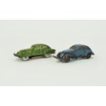 Vintage Tin Cars A pair of tin plate cars in, circa 1930's. The first in cadet blue with tin bumpers