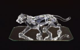 Swarovski Crystal Figure 'Leopard' African Wildlife Series Designer Michael Stamey Issued 1997