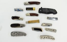 A Good Collection of Vintage Steel Bladed Folding or Pocket Knifes ( 13 ) In Total. All of Good