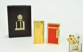 Dunhill Good Quality Gold Plated Lighter from the 19780's. 20 microns plated 94168. Comes with box