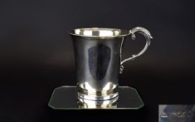 Victorian Period Solid Silver Tankard of Plain Form with Gilt Interior. Fully Hallmarked - But