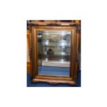 Reproduction Bevelled Glass Mirror Large mirror in aged frame with scroll moulding detail,