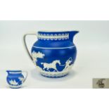 Copeland Spode Wonderful Quality Blue and White Milk Pitcher, Produced In The 1890's Jasperware