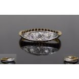 Edwardian 18ct Gold and Platinum 5 Stone Diamond Ring. Set with Cushion Cut Diamonds.