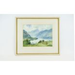 HENRY R. WILKINSON ARCA (1884-1975) Mountain Lake- watercolour 11'' x 14 3/4'' signed. A Lake