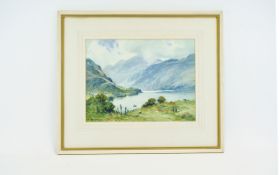 HENRY R. WILKINSON ARCA (1884-1975) Mountain Lake- watercolour 11'' x 14 3/4'' signed. A Lake