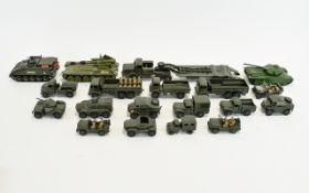 Collection Of 19 Dinky Diecast Military Models, Comprising 660 Tank Transporter, 651 Centurion Tank,