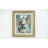 Impressionistic Oil On Canvas By L. Lecomte Original oil on canvas in later frame by L. Lecomte,